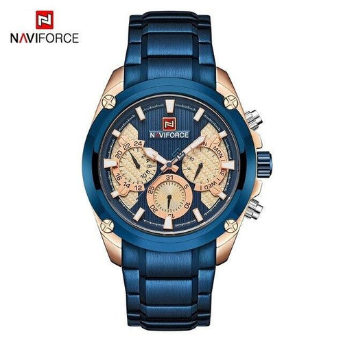 Men's  Waterproof Stainless Steel Watch With Chronometers Business Style Wristwatch Unique Design Perfect Gift
