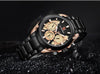 Men's  Waterproof Stainless Steel Watch With Chronometers Business Style Wristwatch Unique Design Perfect Gift