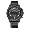Retro  Waterproof Watch With Chronometers Steel Case And Leather Belts Unique Design Excellent Look Perfect Gift For Your Man