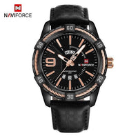 Men's Waterproof Leaghter Watch With Day, Date and Fluorescent Hands Perfect Gift For Your Man