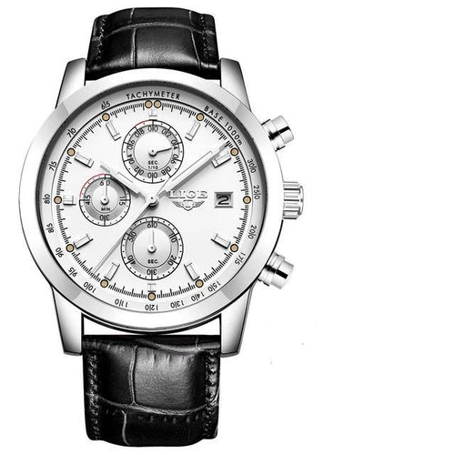 Men's  Waterproof Watch With Chronometers Date Display And Fluorescent Pointers Excellent Look Perfect Gift