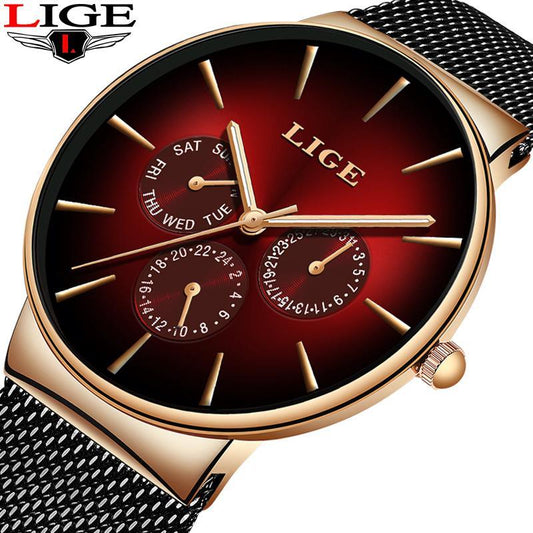 Men's Elegant Watch With  Stainless Steel Straps And Chronometers For Day And Date Display Unique Design Perfect Gift For Man And Women