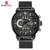 Men's Multifunction Analog Quartz Watches Waterproof Wrist Watch With Stainless Steel Mesh Band Excellent Design Perfect Gift