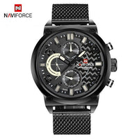 Men's Multifunction Analog Quartz Watches Waterproof Wrist Watch With Stainless Steel Mesh Band Excellent Design Perfect Gift