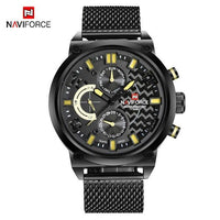 Men's Multifunction Analog Quartz Watches Waterproof Wrist Watch With Stainless Steel Mesh Band Excellent Design Perfect Gift