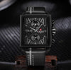 Men's Waterproof Watch With Leather Belt And Chronometers  Retro Style Unique Shape Excellent Gift