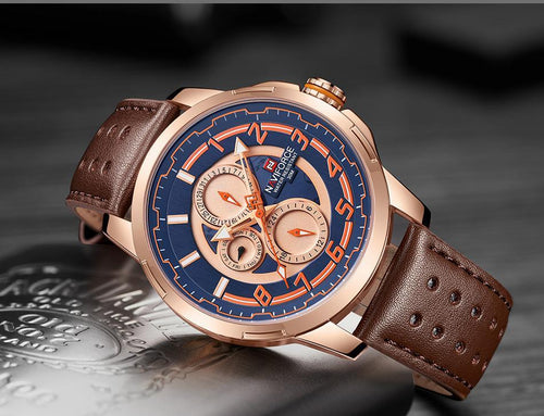 Sport Watches For Man Waterproof Watch Analog Quartz Leather Band Date Calendar  Unique Wristwatch  Perfect Gift