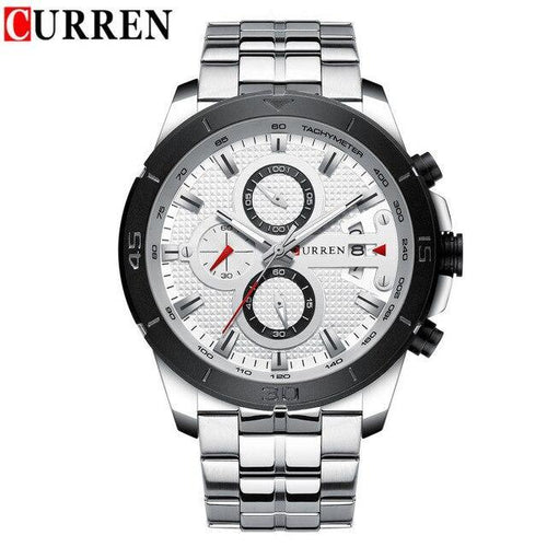 Men's Waterproof  Watch With Chronometers Day View And Fluorescent Hands Unique  Luxury Design  Perfect Gift