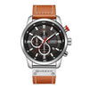 Men's Waterproof Elegant Sport Watch With Chronometers Day View, Leather  Belts And Hardlex Scratch Resistant Glass Perfect Gift For Him