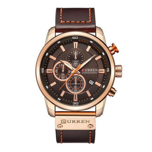 Men's Waterproof Elegant Sport Watch With Chronometers Day View, Leather  Belts And Hardlex Scratch Resistant Glass Perfect Gift For Him