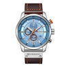 Men's Waterproof Elegant Sport Watch With Chronometers Day View, Leather  Belts And Hardlex Scratch Resistant Glass Perfect Gift For Him