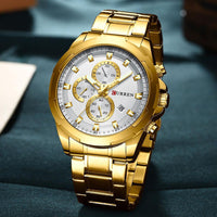 Men's  Water Resistant Watch With Chronometers Day View Unique Design Perfect Gift