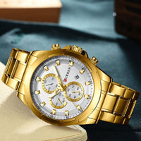 Men's  Water Resistant Watch With Chronometers Day View Unique Design Perfect Gift