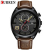 Men's Retro Square-Round Waterproof Watch With Chronometers And Leather Belts Excellent Design Perfect Gift
