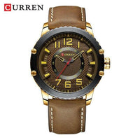 Men's Waterproof  Sport Watch With Leather  Belts  And Large Numbers Details Unique Design Perfect Gift