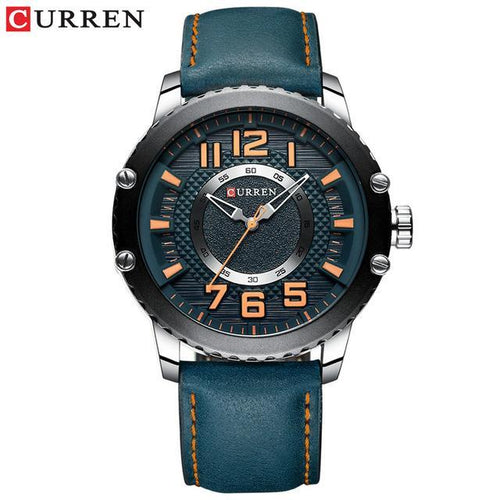 Men's Waterproof  Sport Watch With Leather  Belts  And Large Numbers Details Unique Design Perfect Gift