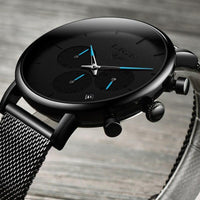 Men's Elegant Waterproof  Watch With Chronometers And Color Hands Unique Design Excellent Look