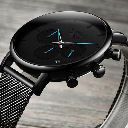 Men's Elegant Waterproof  Watch With Chronometers And Color Hands Unique Design Excellent Look
