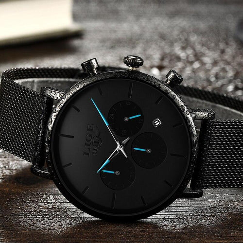 Men's Elegant Waterproof  Watch With Chronometers And Color Hands Unique Design Excellent Look