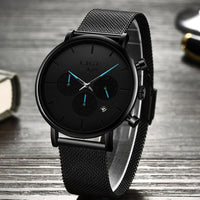 Men's Elegant Waterproof  Watch With Chronometers And Color Hands Unique Design Excellent Look