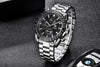 New Men Silver Blue Watch Business Analog Chronogragh Full Steel Luxury Casual Male Waterproof Sports Design Watches