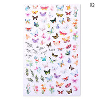 Blue Butterfly 3D Nail Stickers Flowers Leaves Self Adhesive Transfer Sliders Wraps Manicures Foils Decorations Decoration Tattoo Manicure Transfer Nail Decals Flowers Butterfly Designs Nails Supply Manicure Tips Design Nail Decoration