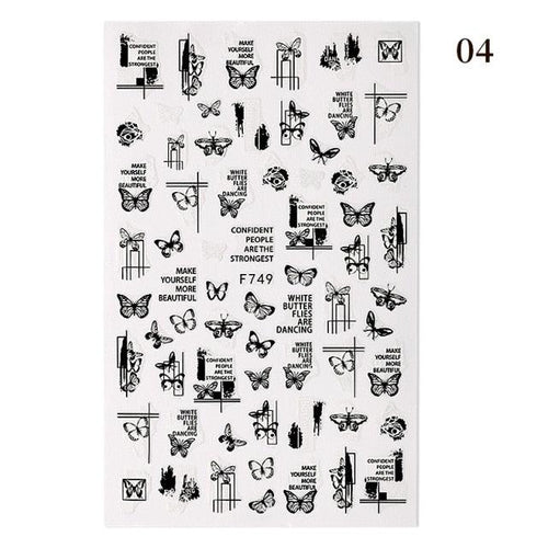 Blue Butterfly 3D Nail Stickers Flowers Leaves Self Adhesive Transfer Sliders Wraps Manicures Foils Decorations Decoration Tattoo Manicure Transfer Nail Decals Flowers Butterfly Designs Nails Supply Manicure Tips Design Nail Decoration
