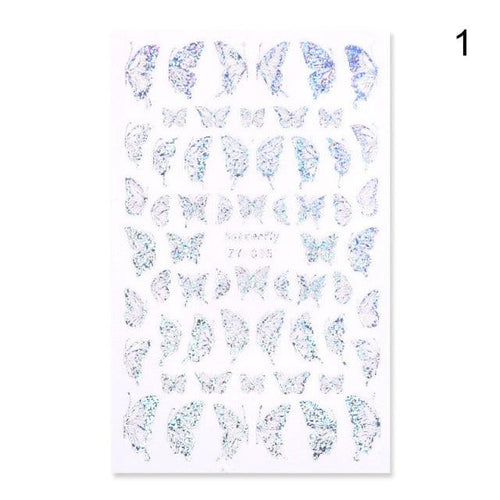 Blue Butterfly 3D Nail Stickers Flowers Leaves Self Adhesive Transfer Sliders Wraps Manicures Foils Decorations Decoration Tattoo Manicure Transfer Nail Decals Flowers Butterfly Designs Nails Supply Manicure Tips Design Nail Decoration