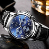Men's Elegant Watch With Chronometers And Leather Belts  Business Style Perfect Gift Excellent Look