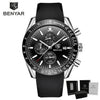 New Men Silver Blue Watch Business Analog Chronogragh Full Steel Luxury Casual Male Waterproof Sports Design Watches