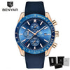 New Men Silver Blue Watch Business Analog Chronogragh Full Steel Luxury Casual Male Waterproof Sports Design Watches
