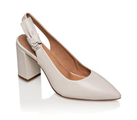 Daphne Leather Slingback Pump Off-White