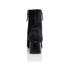 Arina Dress Ankle Bootie with a Block Heel in Black Suede