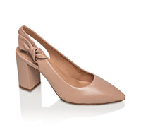 Daphne Leather Slingback Pump Taupe