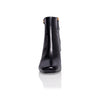 Arina Dress Ankle Bootie with a Block Heel in Black Leather