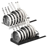 Pull Out Pots and Pans Organizer with 8 Adjustable Dividers
