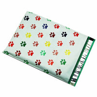 Puppy Dog Paw Print Colorful Poly Mailers Size 6x9 Shipping Bags