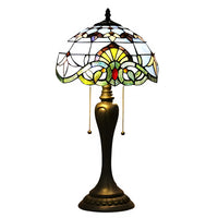 Purple Tiffany-Style Lamp in Baroque Glass Style