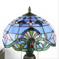 Purple Tiffany-Style Lamp in Baroque Glass Style