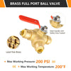 1/2" Push Fit 3 Way Ball Valve, Red Lever (Lead Free)