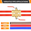 10 Pcs 3/4" Push Fit Ball Valve With Drain, Red Lever (Lead Free)