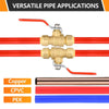 10 Pcs 1/2" Push Fit Ball Valve With Drain, Red Lever (Lead Free)