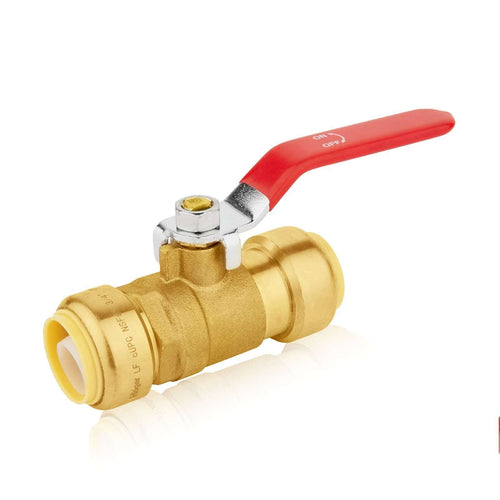 1/2" Push Fit Ball Valve, Red (Lead Free) Plumbingsell