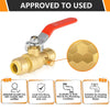 10 Pcs 1/2" Push Fit Ball Valve With Drain, Red Lever (Lead Free)