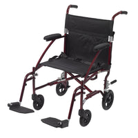 Fly Lite Ultra Lightweight Transport Wheelchair, Burgundy RIO Medical Supplies