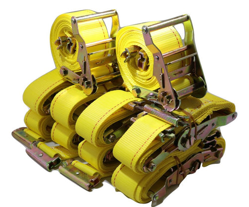 2" x 12 Ft Interior Van Ratchet E-Track Straps w/ Spring E Fittings | 12 PACK RatchetStrap.Com