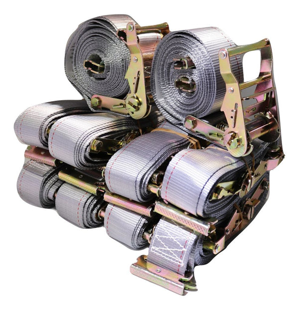 2" x 16 Ft Interior Van Ratchet E-Track Strap w/ Spring E Fittings 1 Ft Fixed End | QTY 300 RatchetStrap.Com