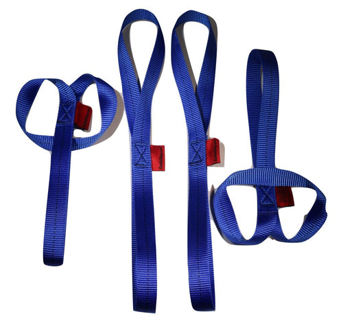 1 X 18 Inch Blue Soft Tie Loops BLUE | 4 PACK RatchetStrap.Com