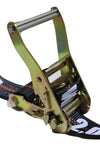 Qty 4 Axle Strap Tie Downs 24" Long & Qty 4 Ratchet Tow Straps Car Haulers, BLACK | R208ATDBK/AS24BK