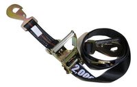 Qty 4 Axle Strap Tie Downs 24" Long & Qty 4 Ratchet Tow Straps Car Haulers, BLACK | R208ATDBK/AS24BK